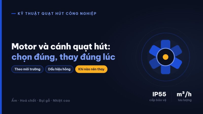 Motor quạt hút công nghiệp và cánh quạt