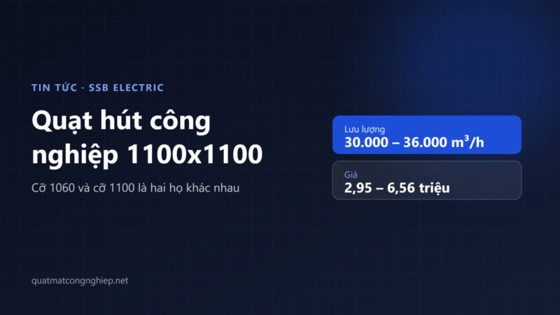 Quạt hút công nghiệp 1100x1100: chọn mã nào | SSB Electric