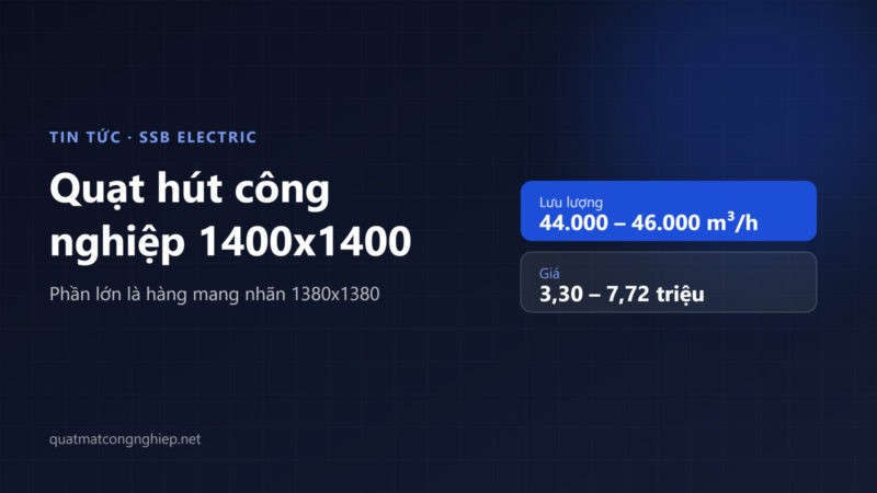 Quạt hút công nghiệp 1400x1400: chọn mã nào | SSB Electric